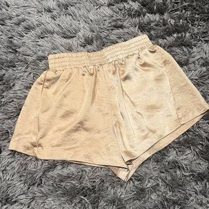 Miss Love Satin Gold Shorts